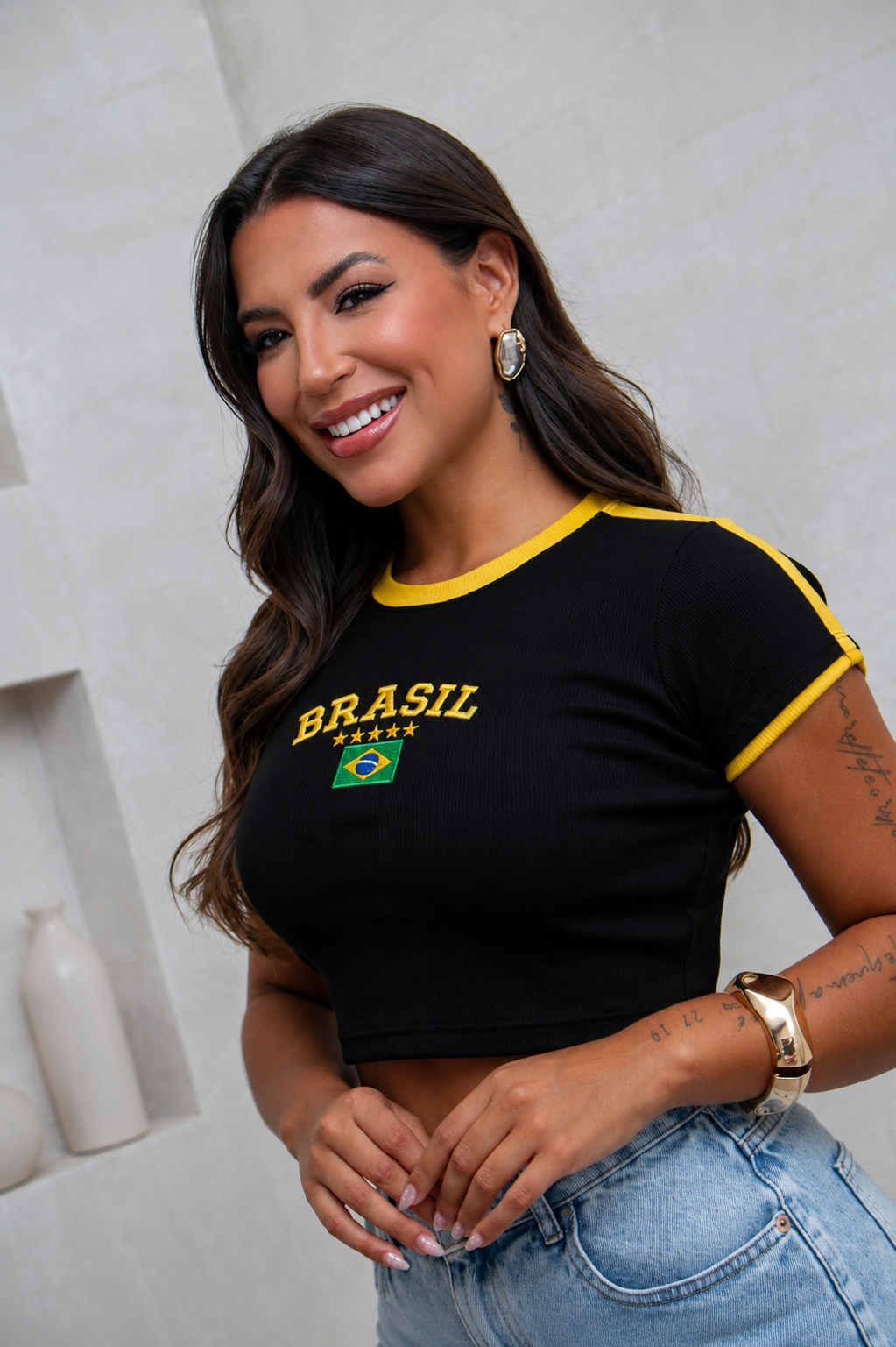 Polera Brasil - Manga Corta