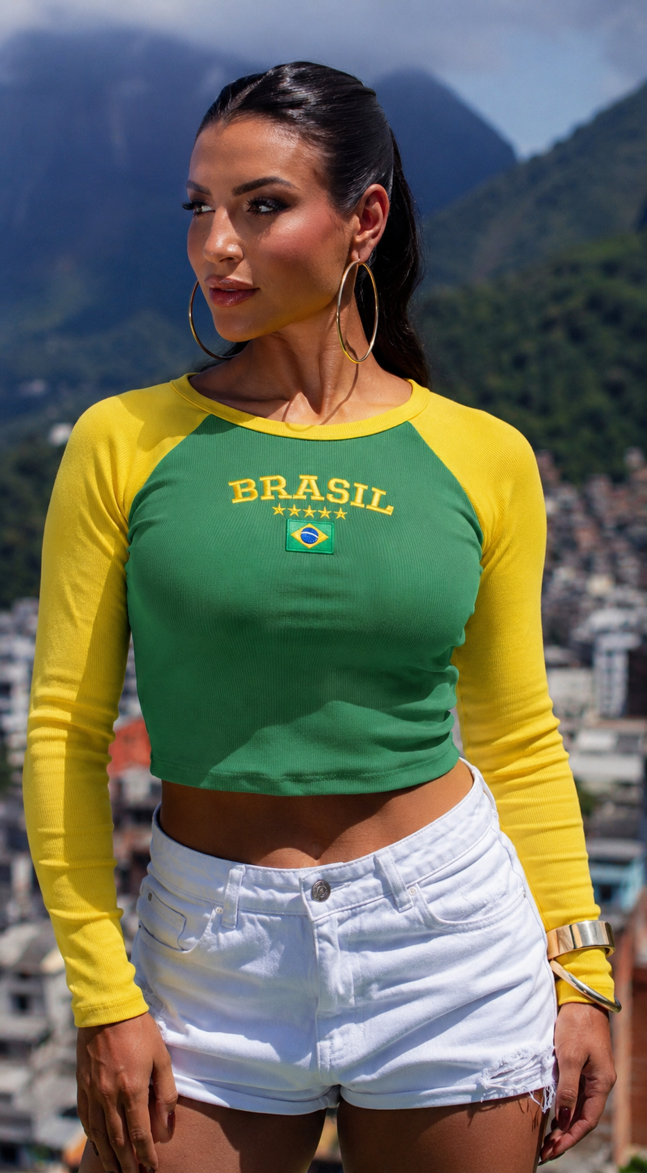 Polera Brasil - Manga Larga