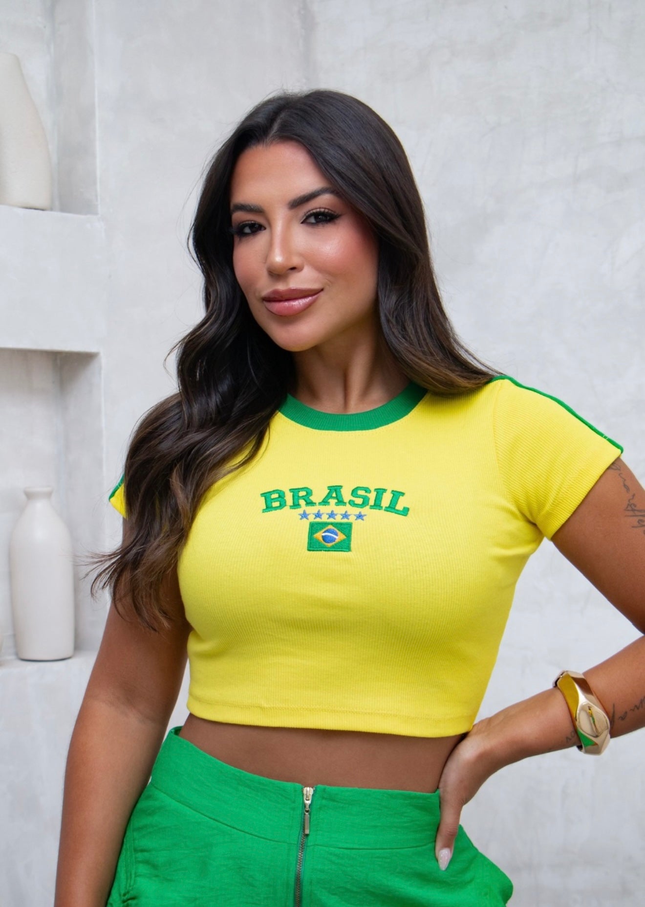 Polera Brasil - Manga Corta