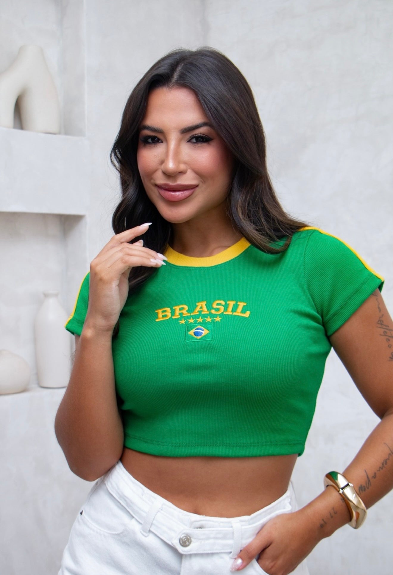Polera Brasil - Manga Corta