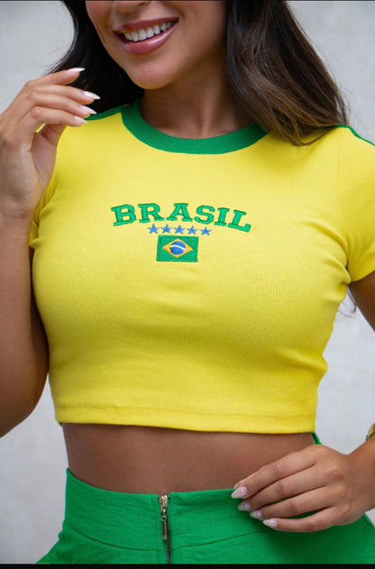 Polera Brasil - Manga Corta