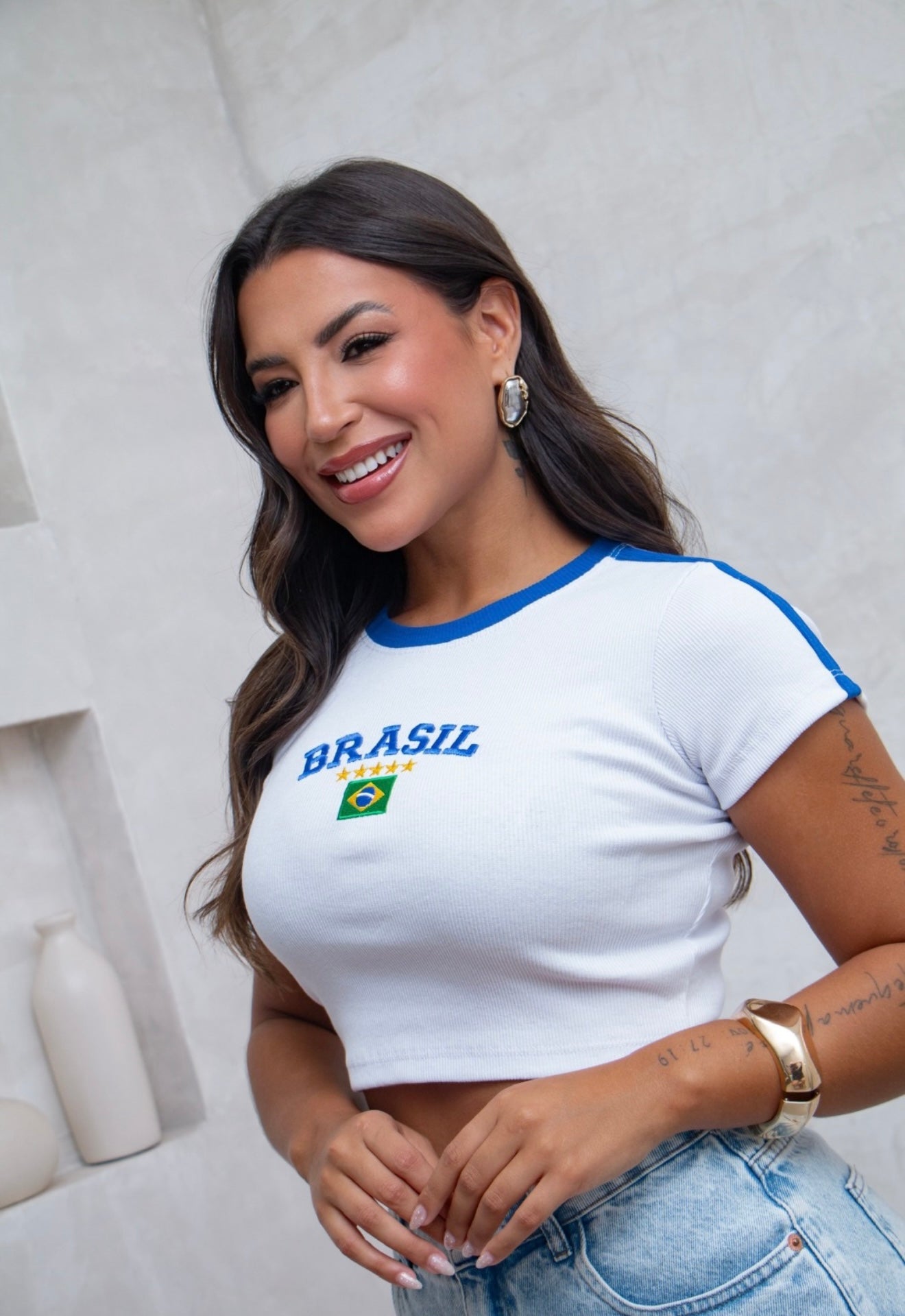 Polera Brasil - Manga Corta