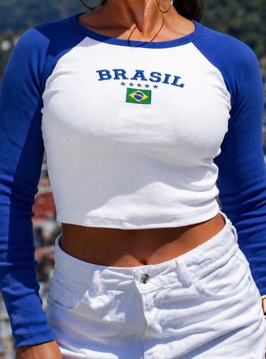 Polera Brasil - Manga Larga
