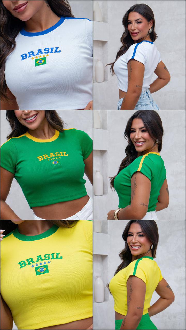 Polera Brasil - Manga Corta