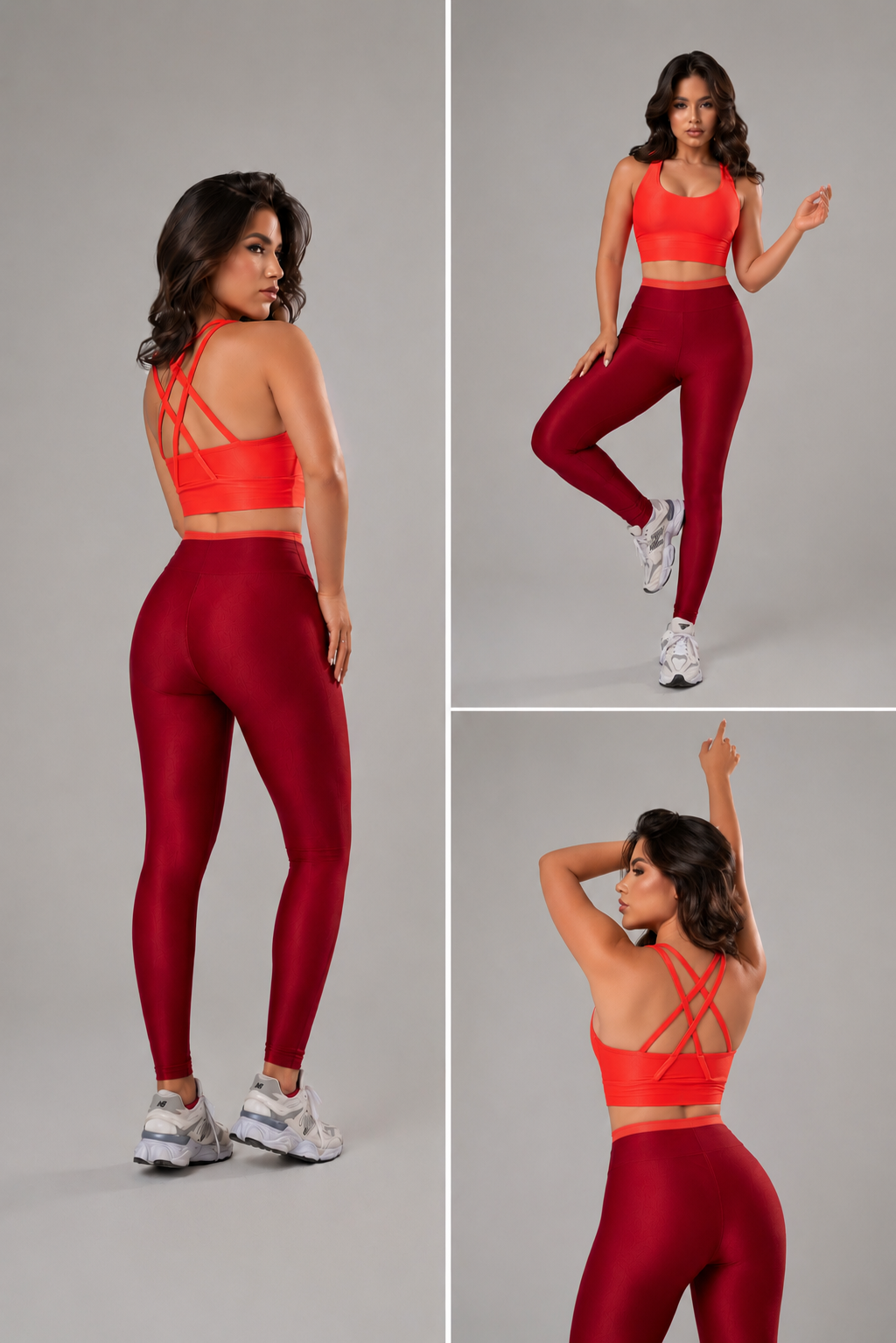 Conjunto Bicolor Cruzado Rojo/ Coral
